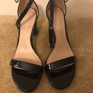 Black patent block heel, Stuart weitzman